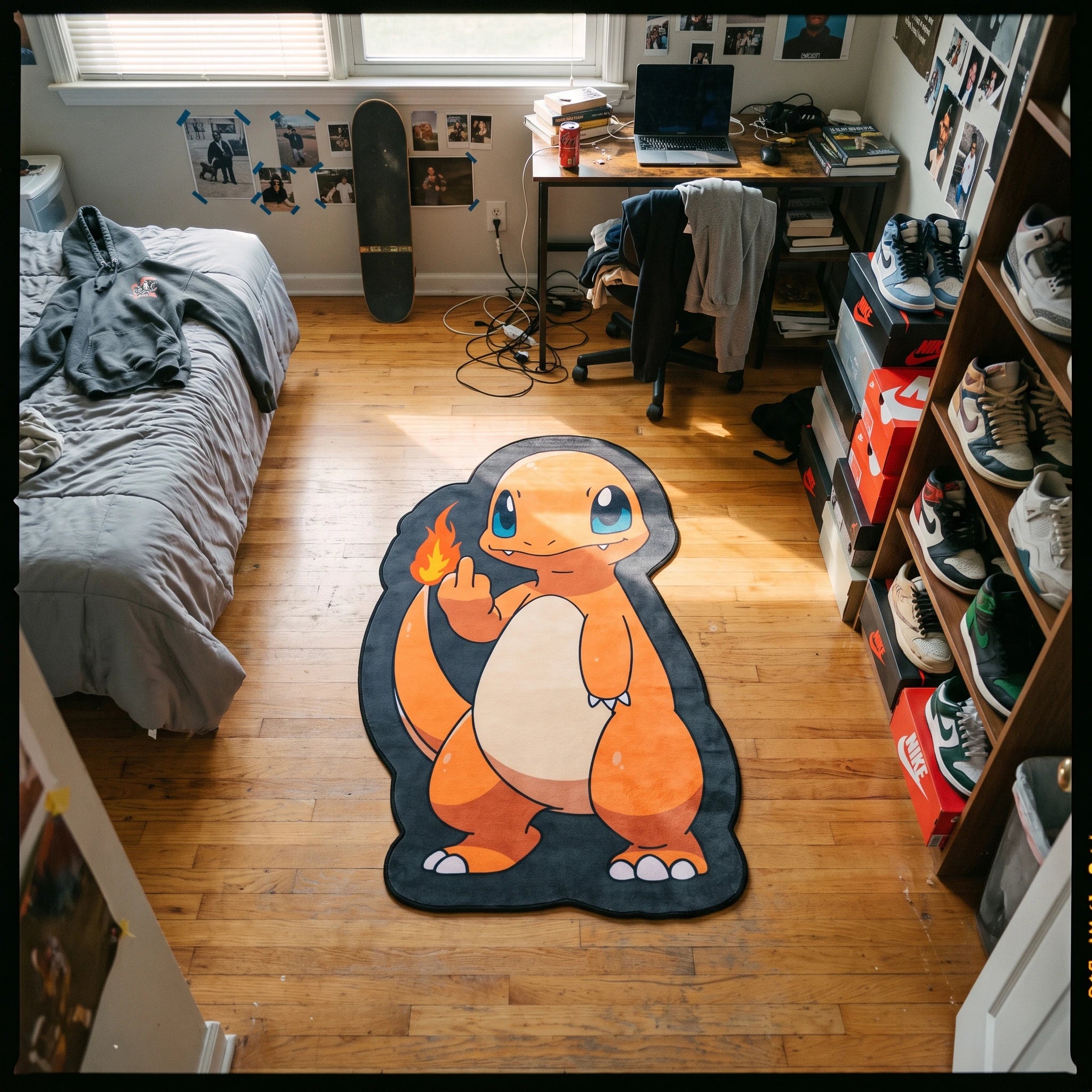 Standing Charmander Rug - Shaped Anime Area Rug