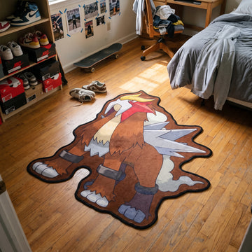 Standing Entei Rug - Shaped Anime Area Rug