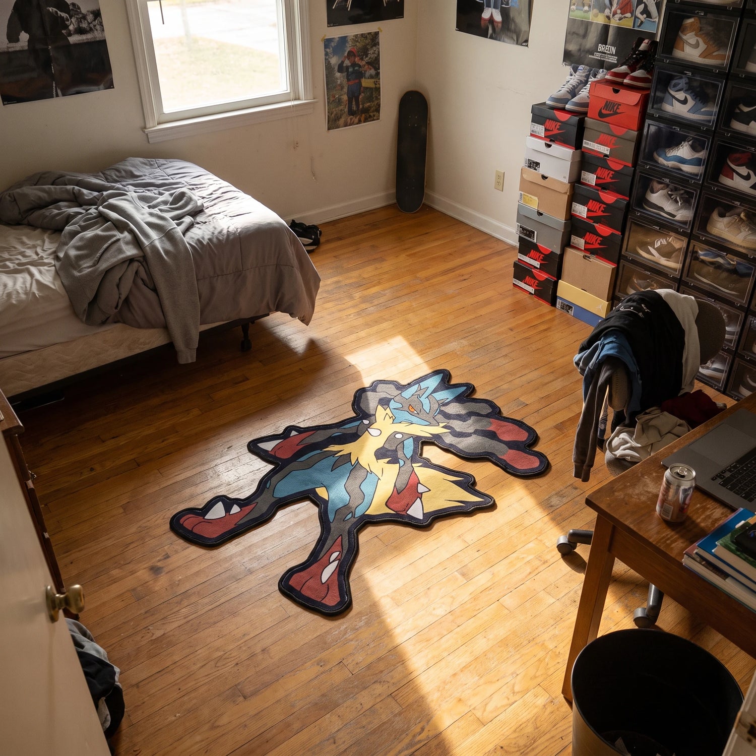 Standing Mega Lucario Rug - Shaped Anime Area Rug