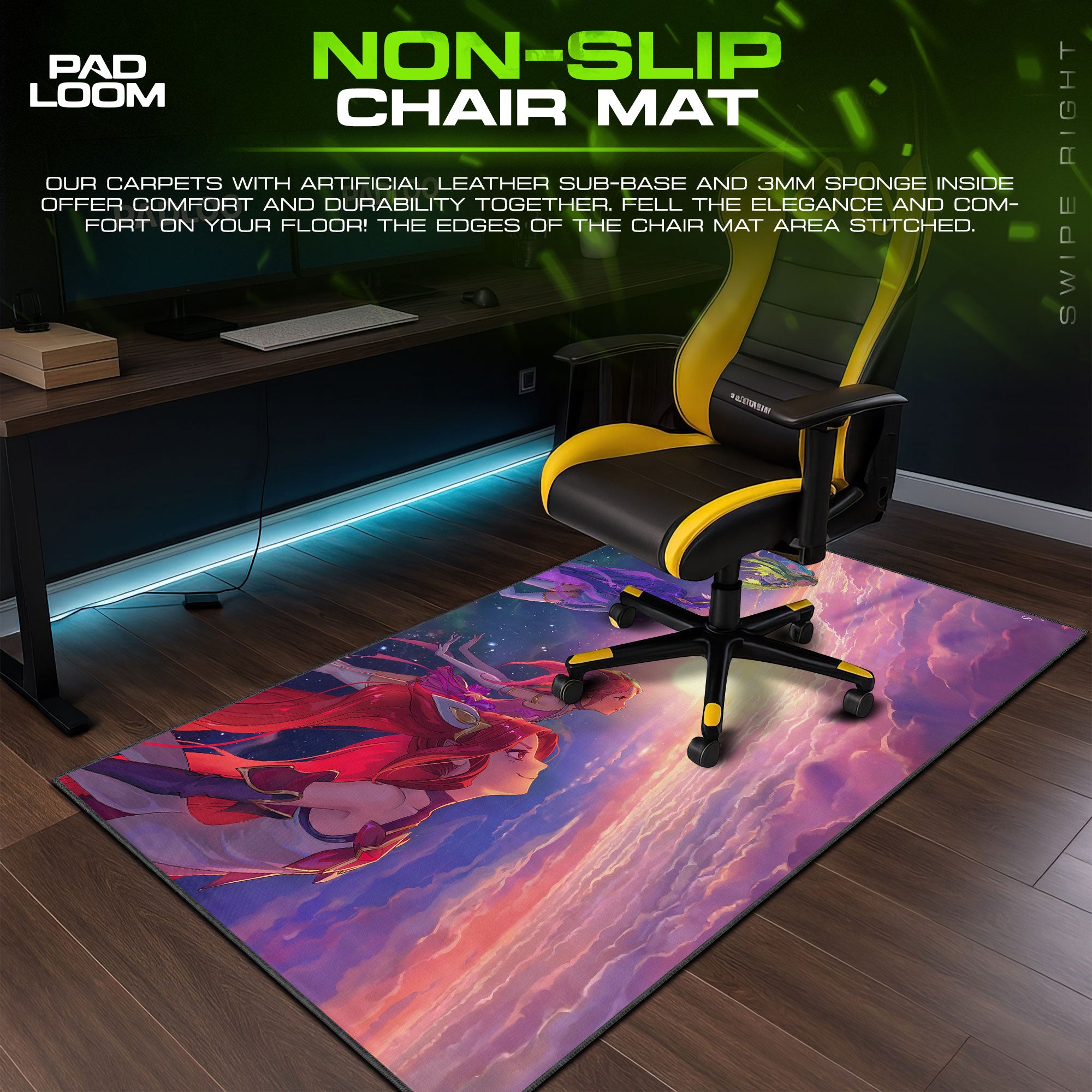Star Guardian Skies Mouse Pad, League Anime-Inspired Gaming Desk Mat