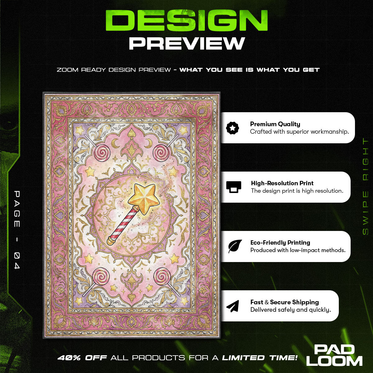 Chair character design printed on rug