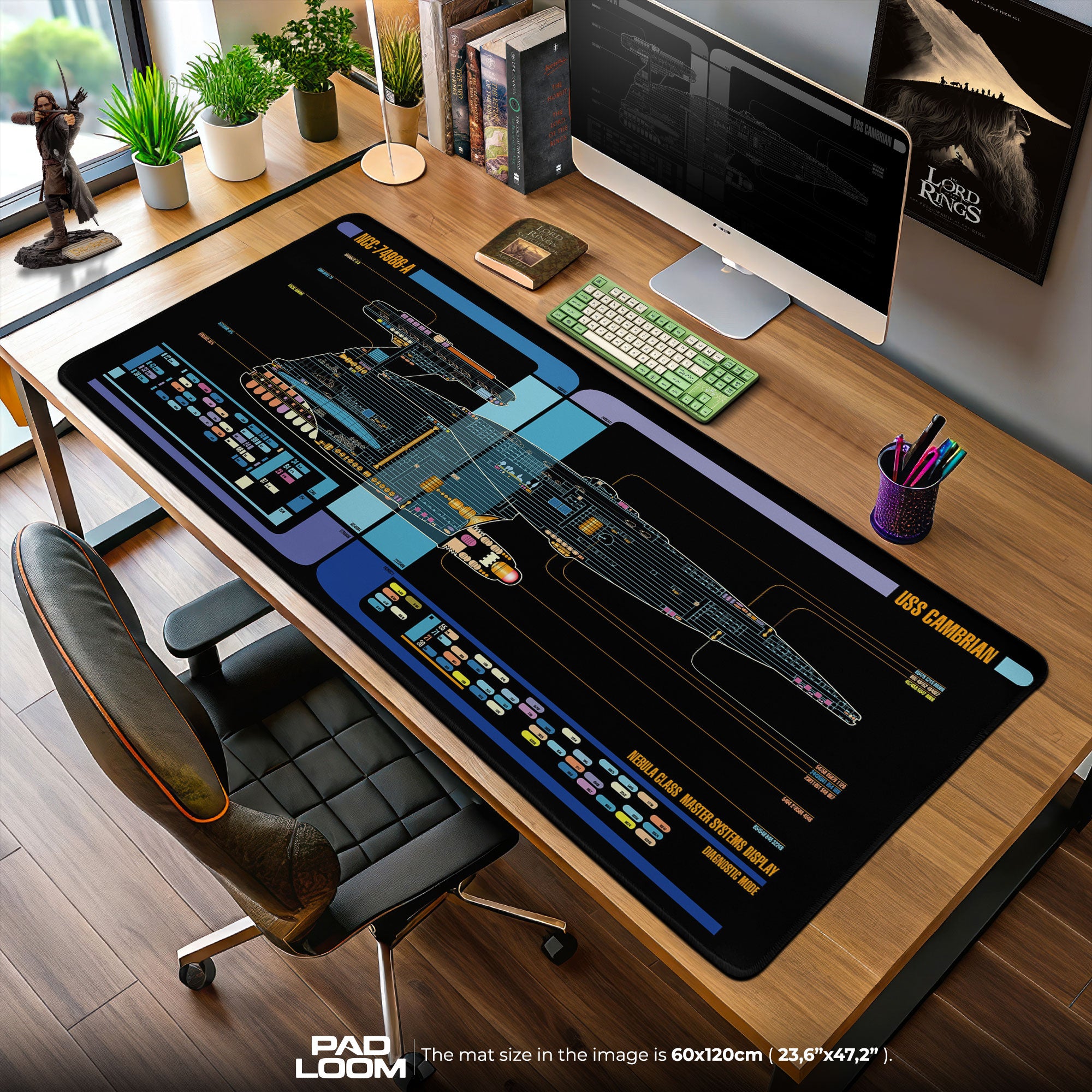 Star Trek Cambrian Mauspad, Nebula Class LCARS Gaming-Schreibtischmatte