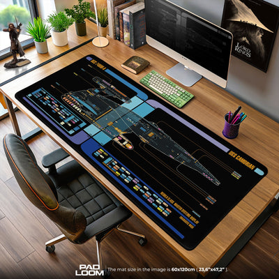 Star Trek Cambrian Mouse Pad, Nebula Class LCARS Gaming Desk Mat