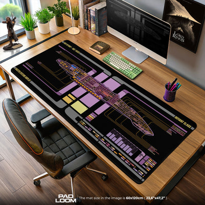 Star Trek Defiant Mouse Pad, LCARS Starship Gaming Desk Mat