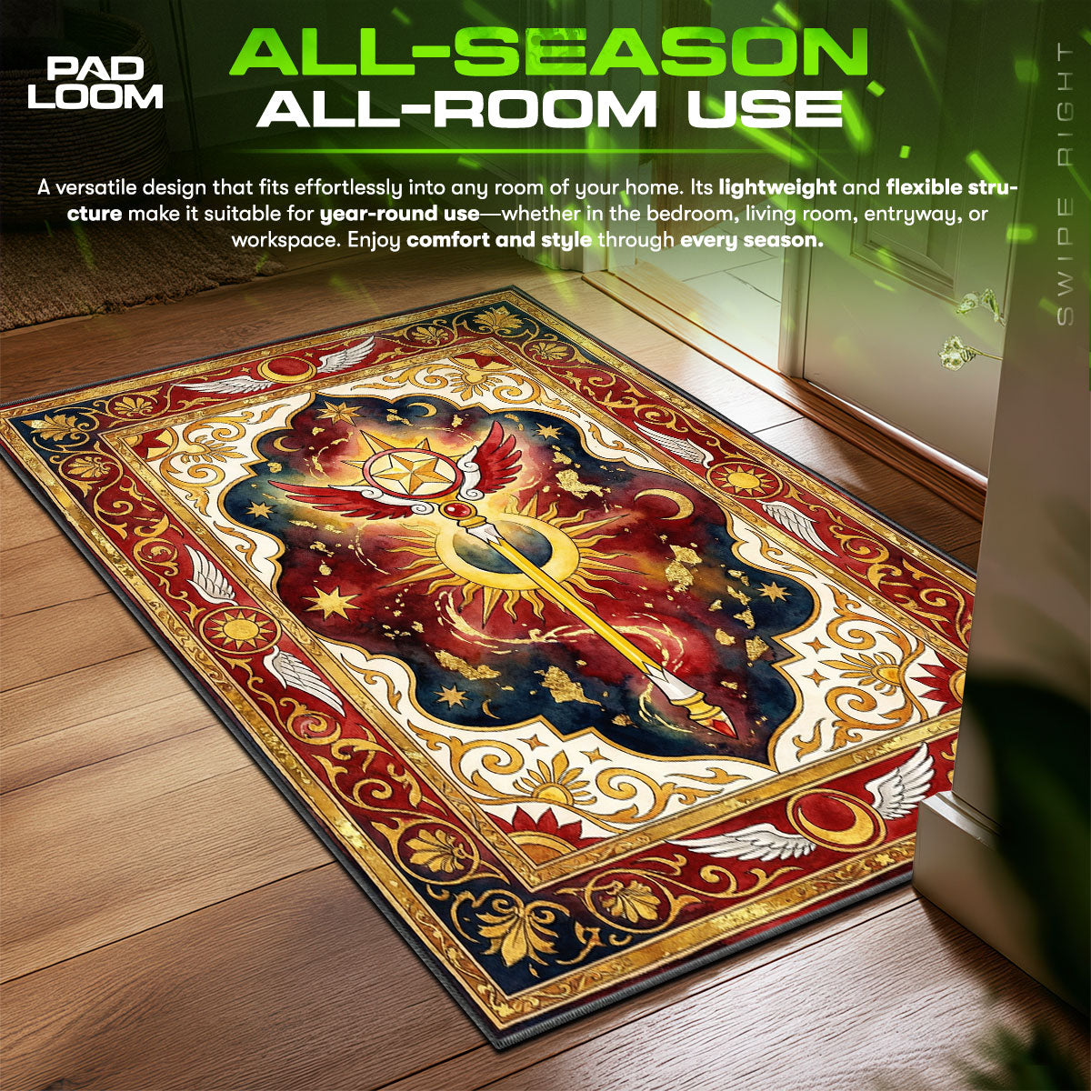 Star Wand Artifact Cardcaptor Sakura Chair fan rug — premium quality print