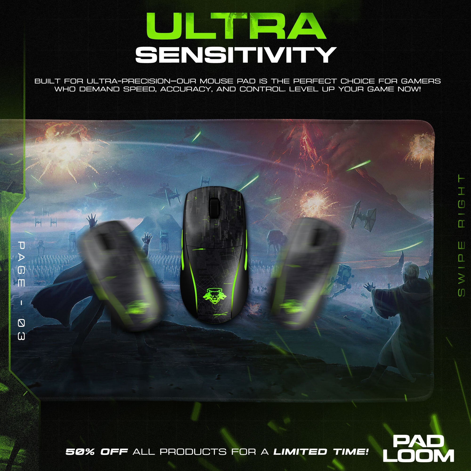 Star Wars Mouse Pad - Empire Fleet Gaming Desk Mat Padloom