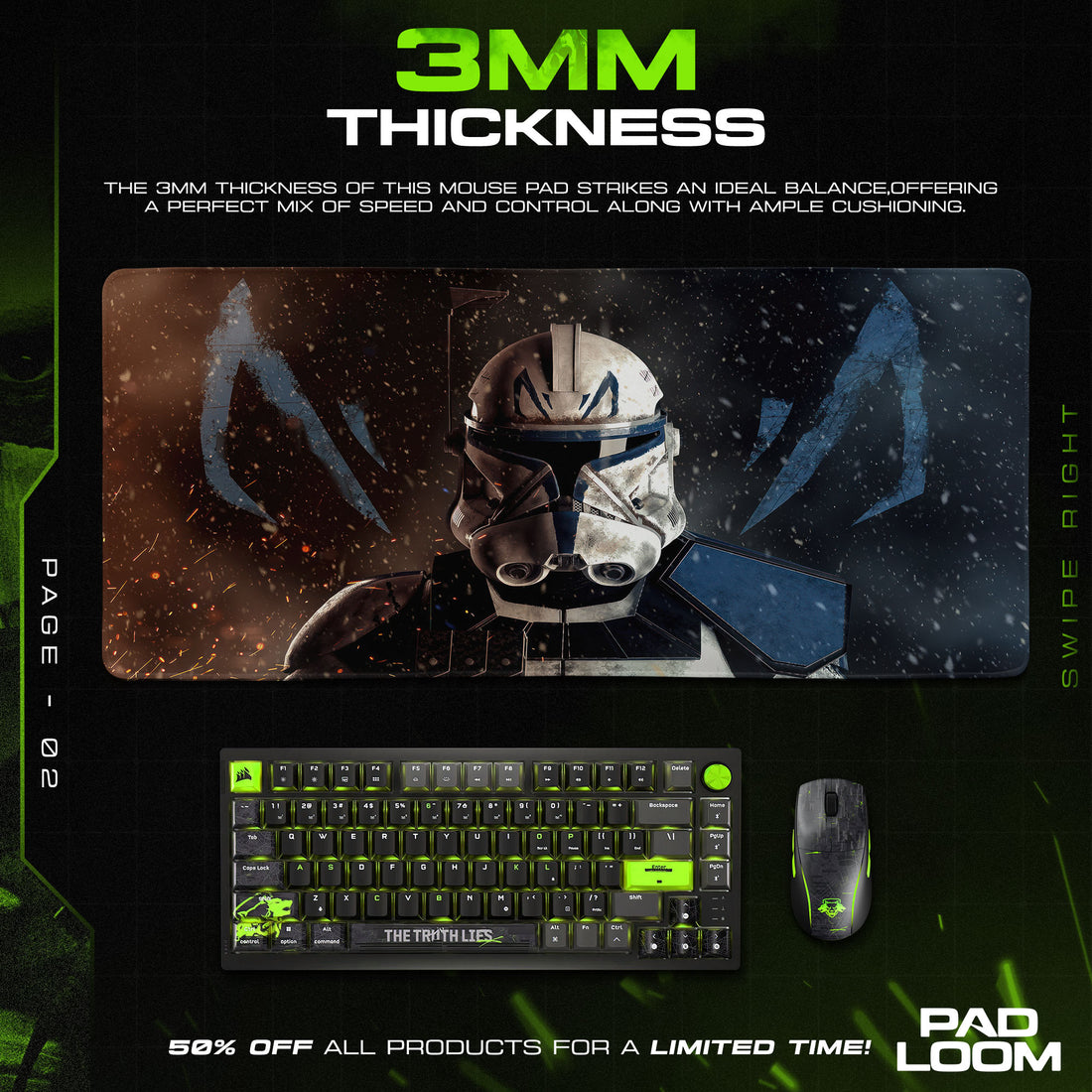 Star Wars Clone Trooper Helmet Mouse Pad, Galactic Gaming Desk Mat