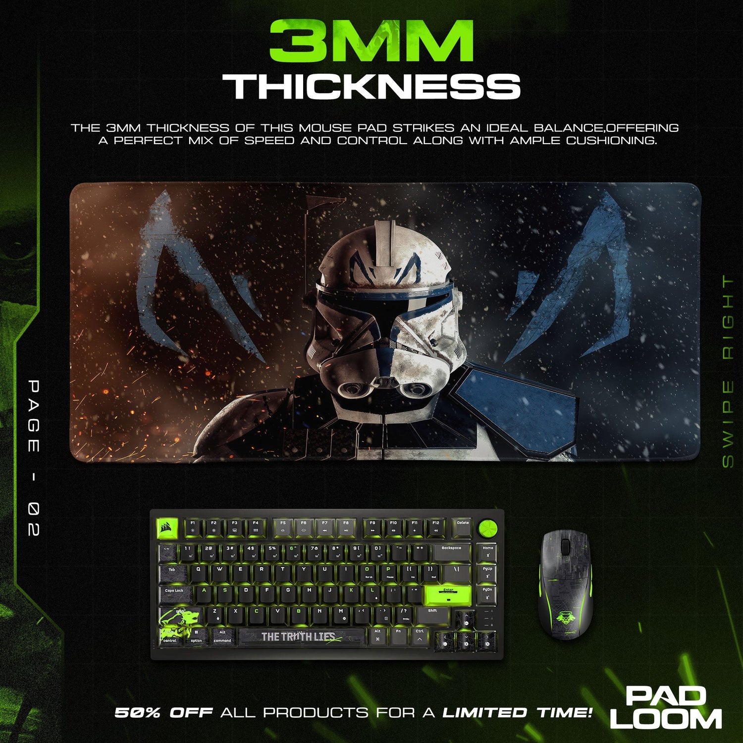 Star Wars Clone Trooper Helmet Mouse Pad, Galactic Gaming Desk Mat Padloom