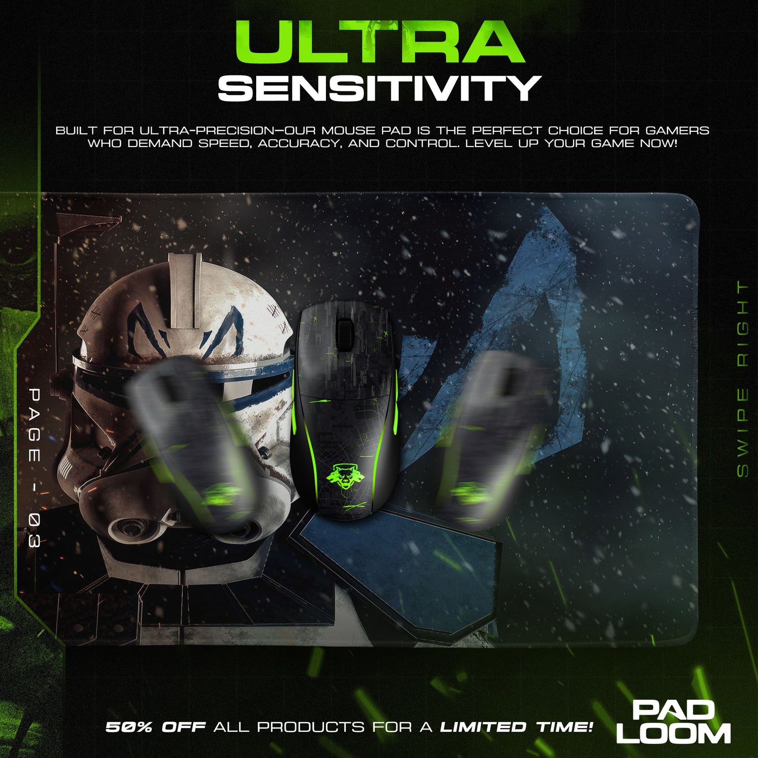 Star Wars Clone Trooper Helmet Mouse Pad, Galactic Gaming Desk Mat Padloom