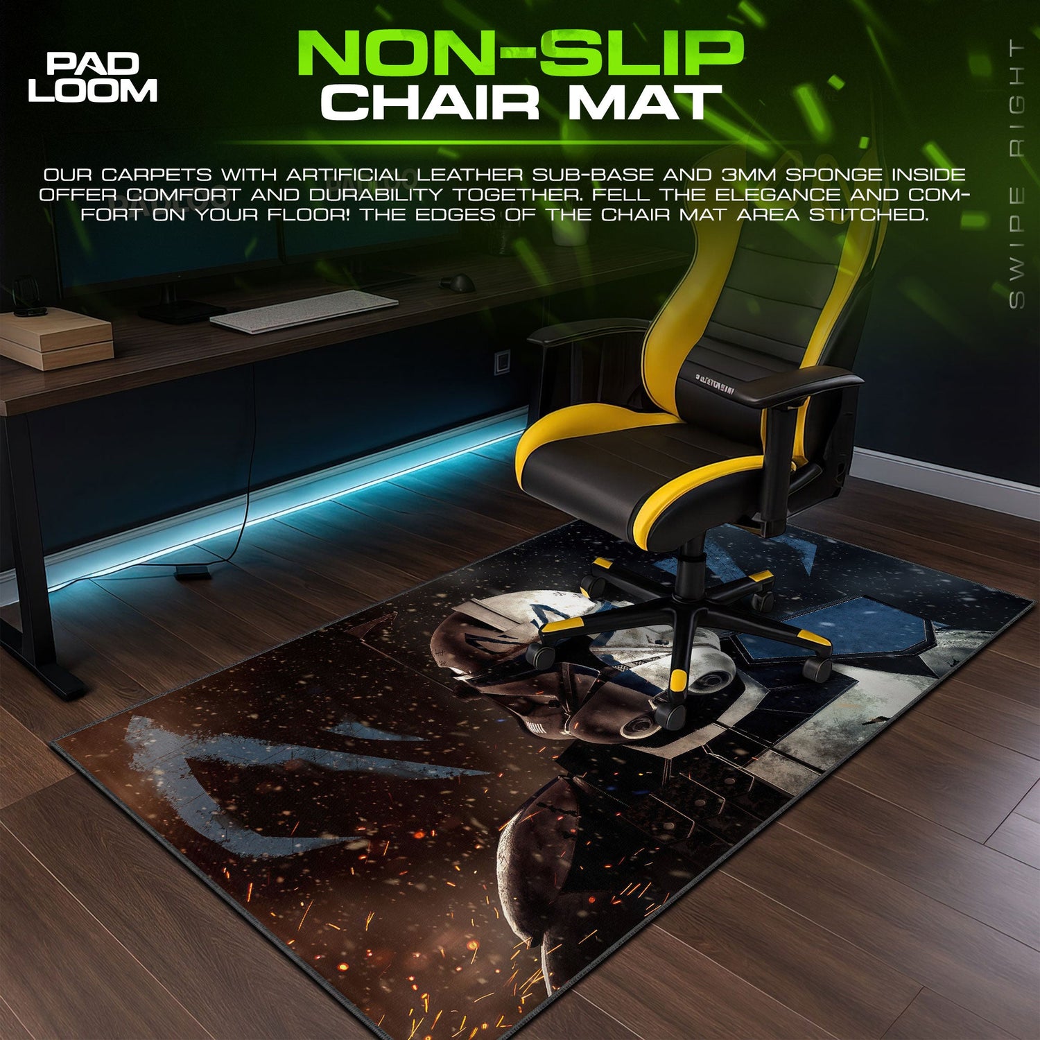 Star Wars Clone Trooper Helmet Mouse Pad, Galactic Gaming Desk Mat Padloom