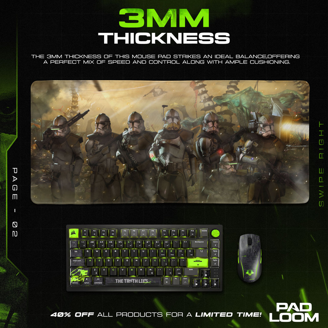 Star Wars Clone Troopers Mouse Pad, Galactic Gaming Desk Mat