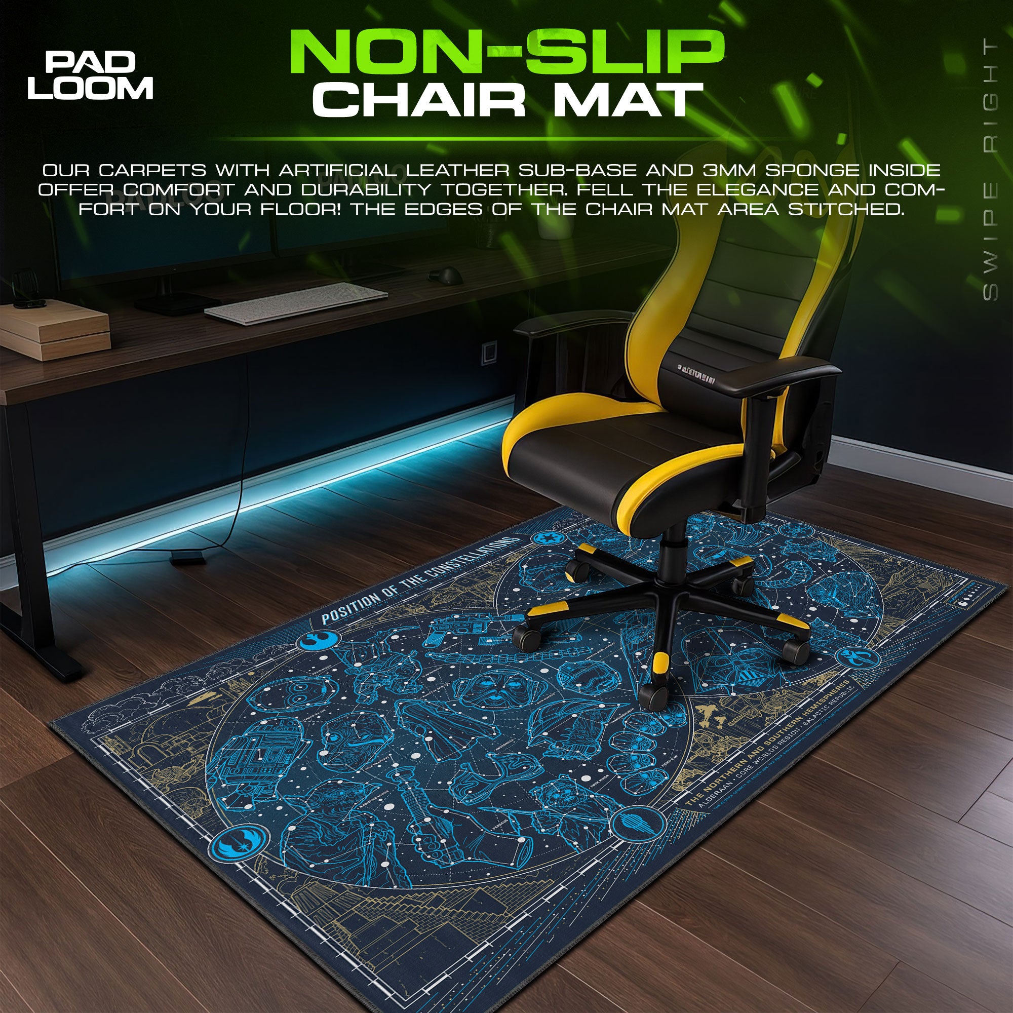 Star Wars Constellations Mouse Pad, Gamer Desk Mat