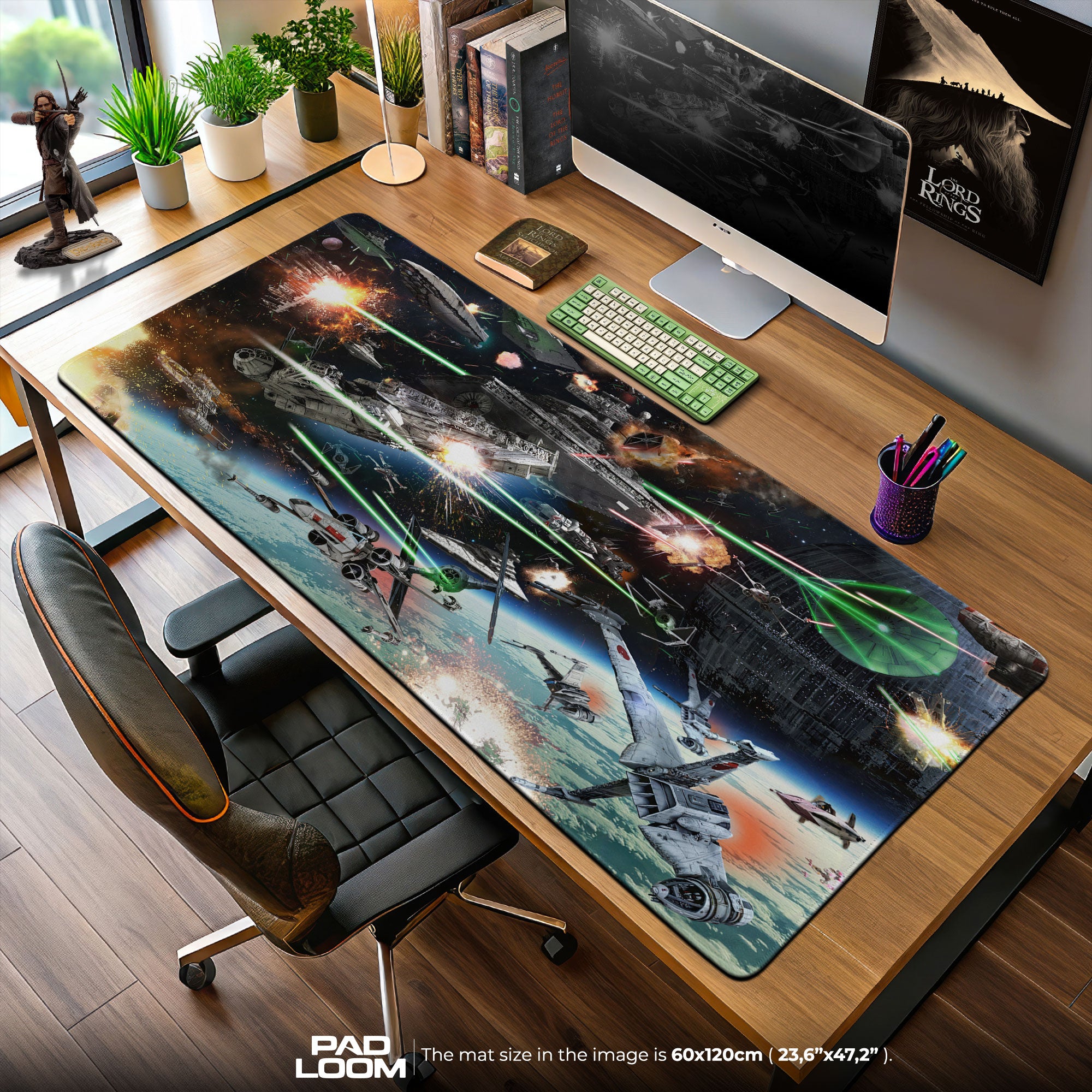 Star Wars Galactic Battle Mouse Pad, Space Gaming Desk Mat