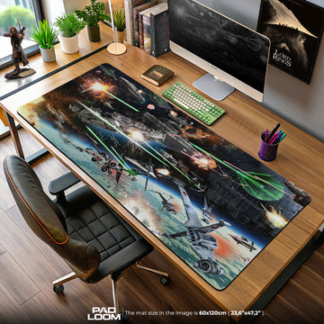 Star Wars Galactic Battle Mouse Pad, Space Gaming Desk Mat