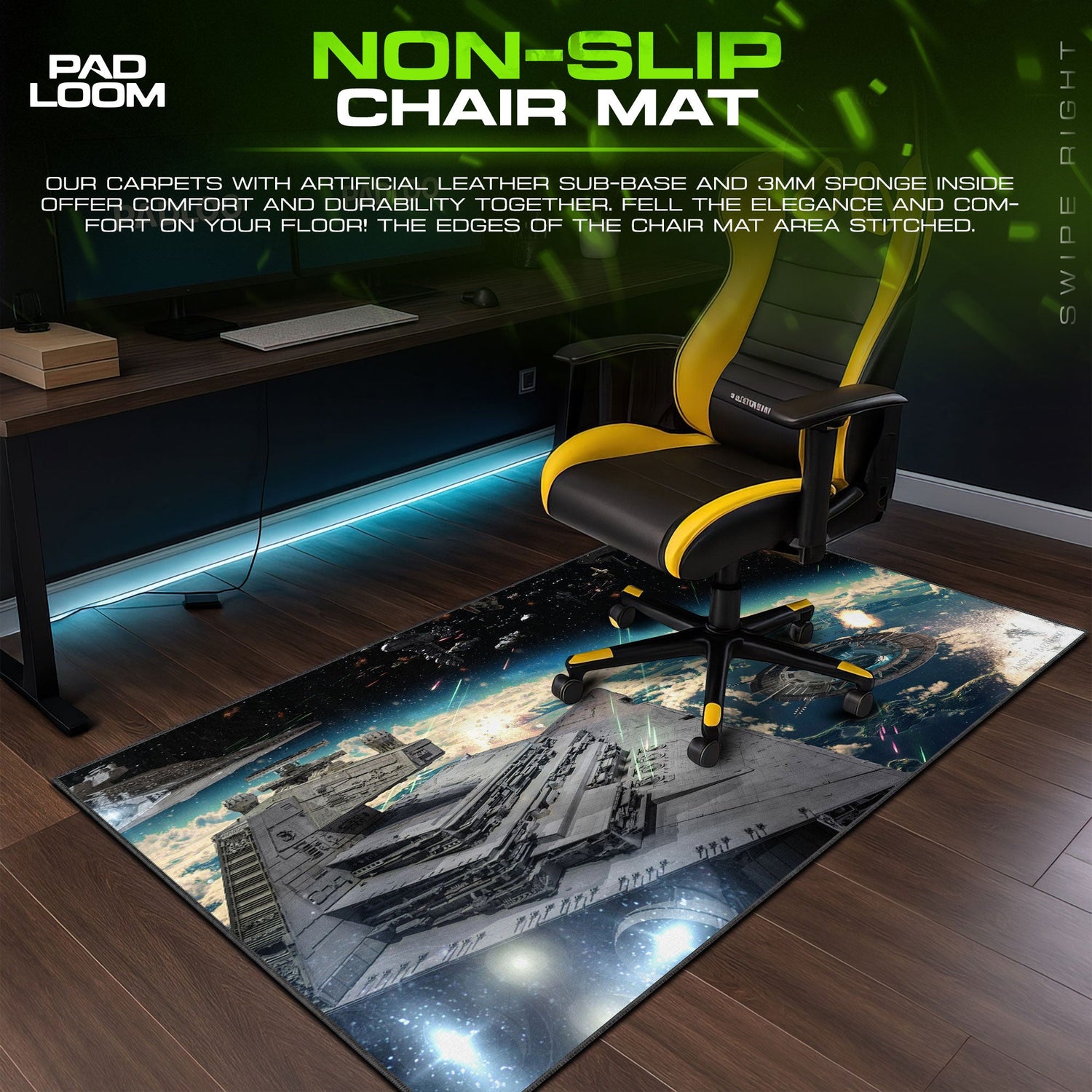 Star Wars Imperial Star Destroyer Mouse Pad, Epic Space Battle Gaming Desk Mat Padloom