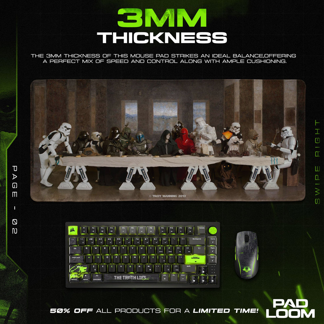 Star Wars Last Supper - Galactic Saga Gaming Mouse Pad Padloom