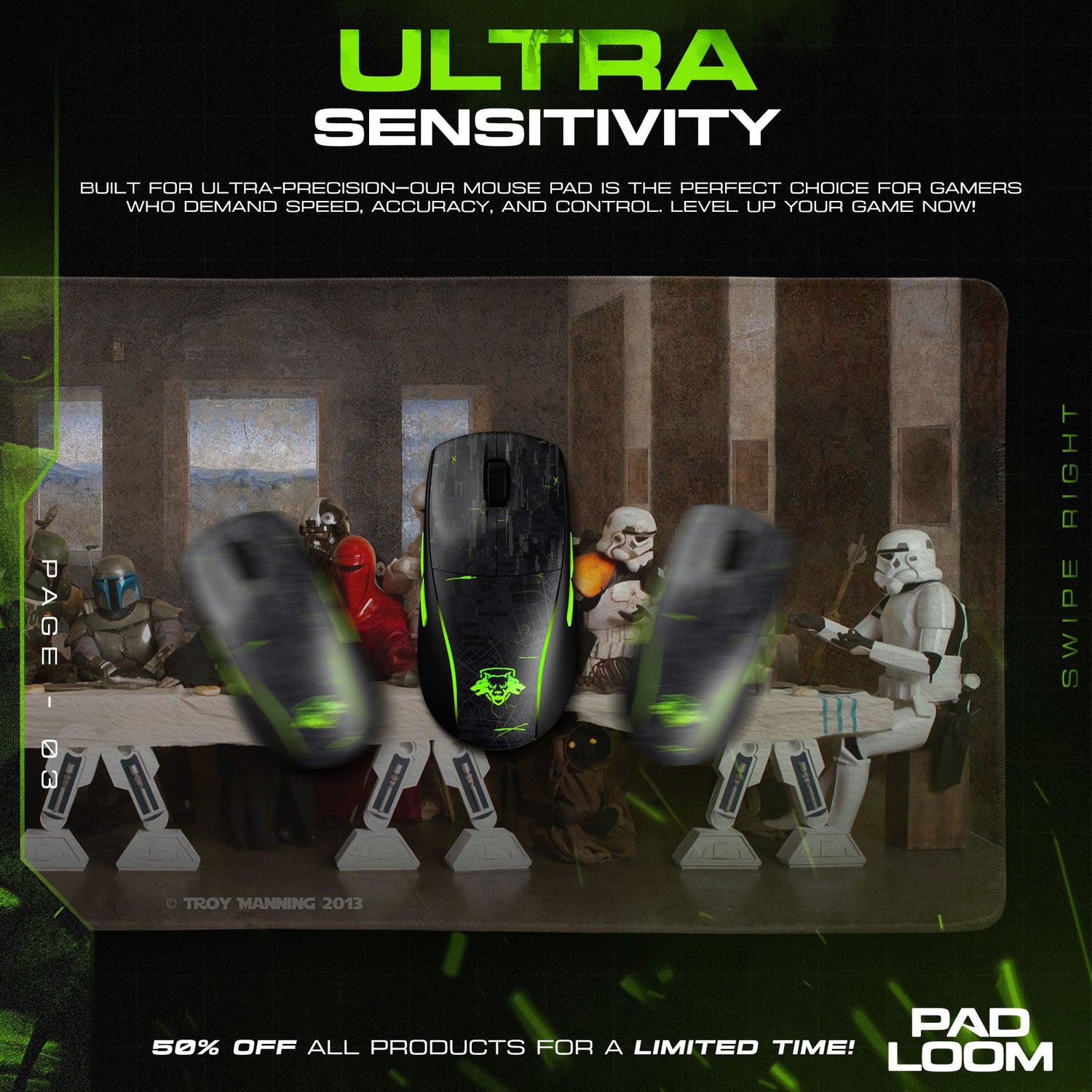 Star Wars Last Supper - Galactic Saga Gaming Mouse Pad Padloom