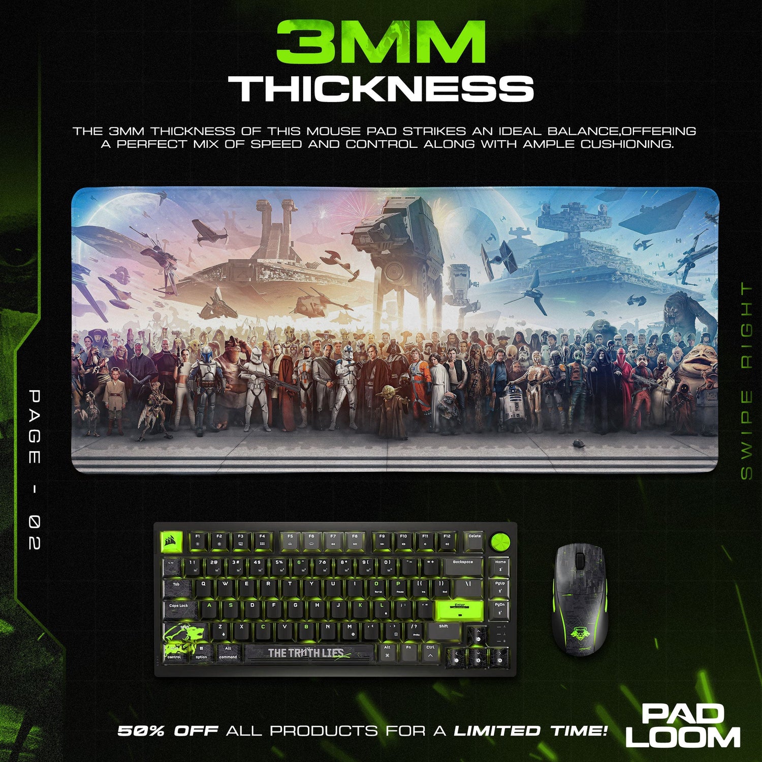 Star Wars Legacy Army Mouse Pad, Gamer Desk Mat Padloom