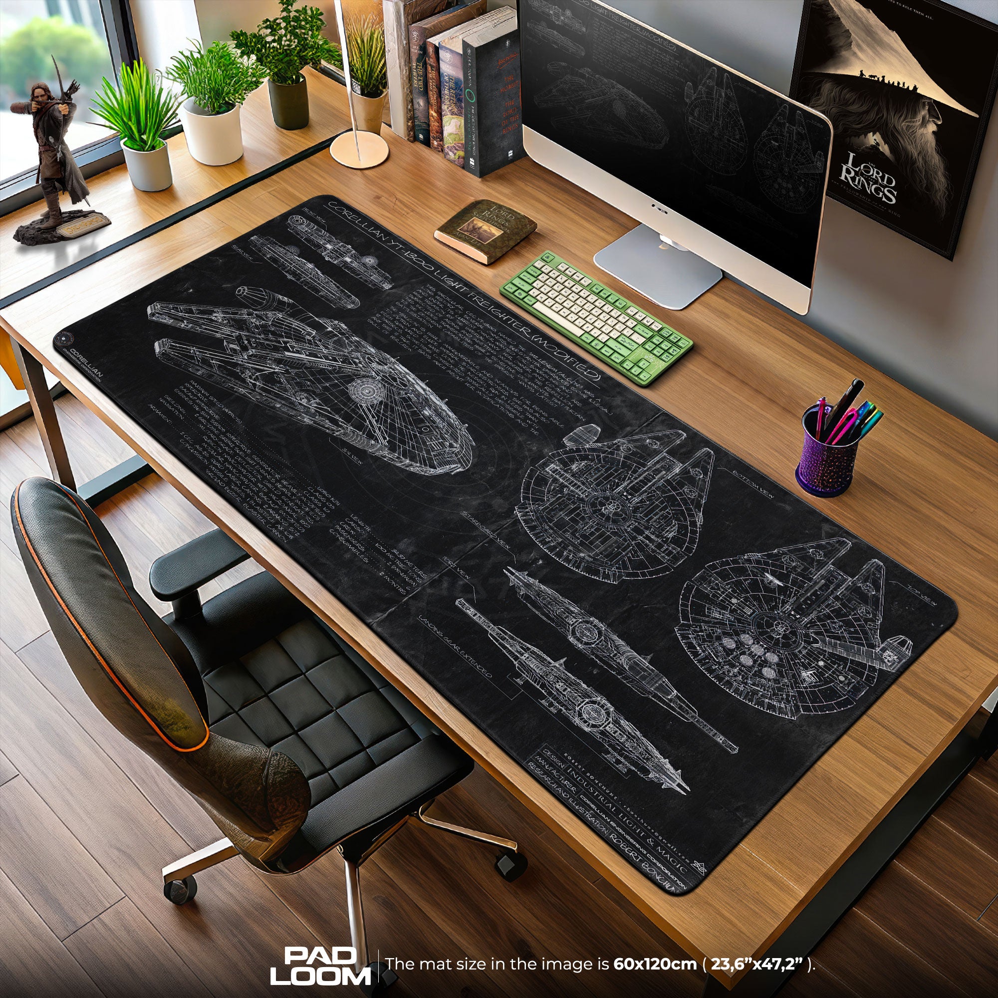 Star Wars Millennium Falcon Mouse Pad, Gamer Desk Mat