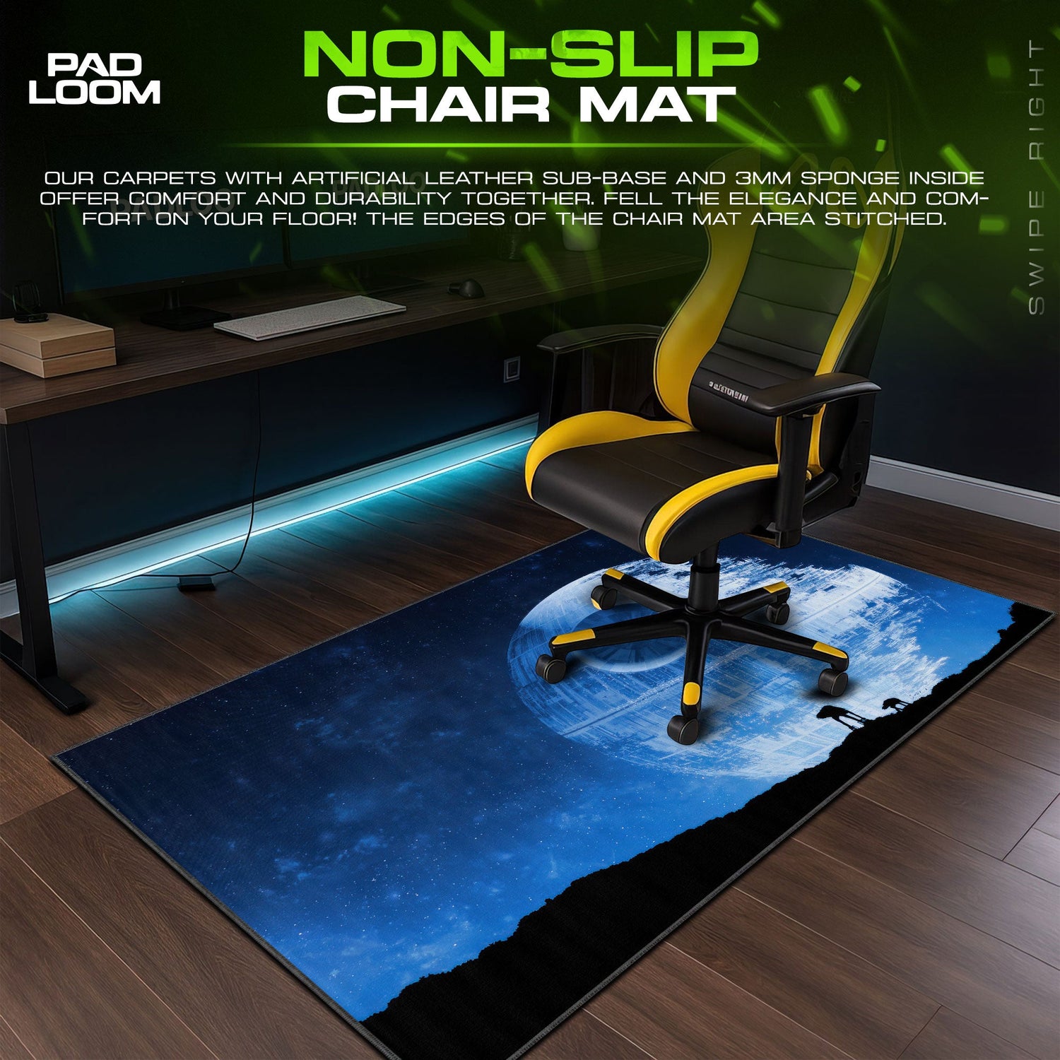 Star Wars Mouse Pad, Death Star Gaming Desk Mat Padloom