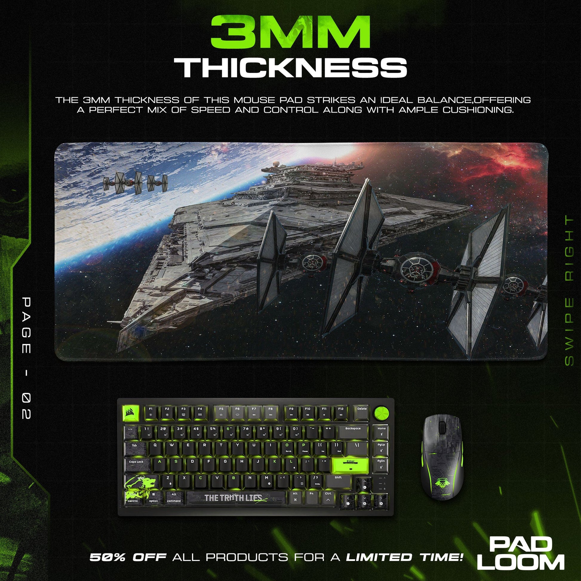 Star Wars Mouse Pad - Empire Fleet Gaming Desk Mat Padloom