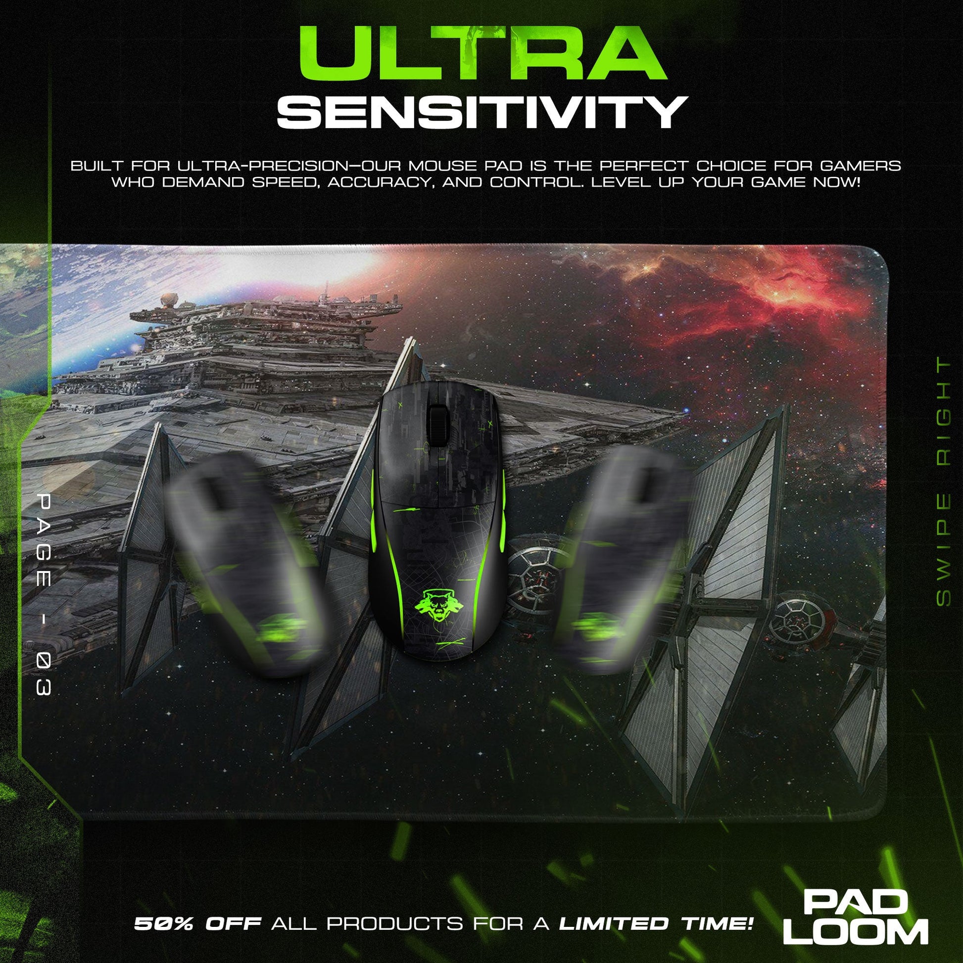 Star Wars Mouse Pad - Empire Fleet Gaming Desk Mat Padloom