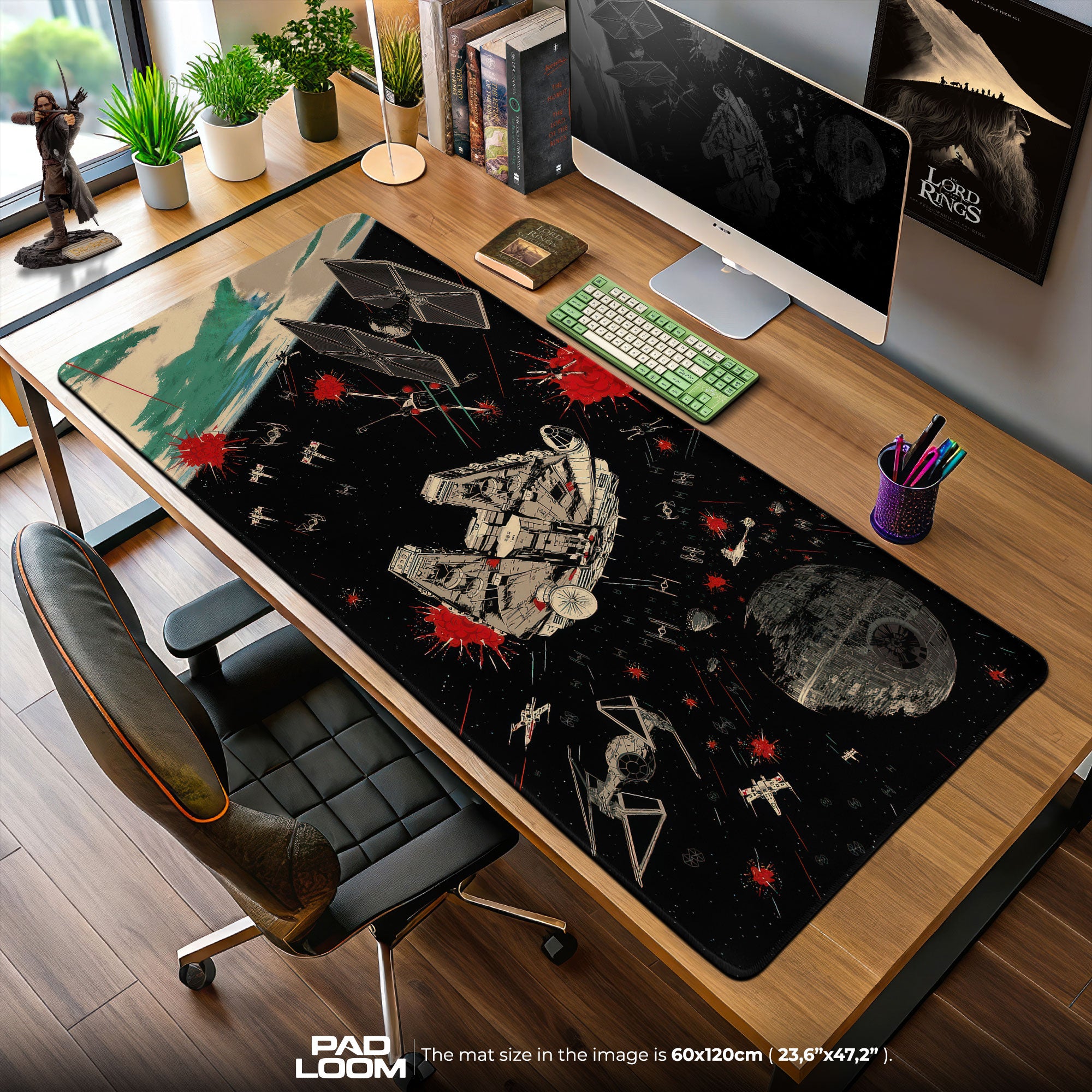 Star Wars Space Battle Mouse Pad, Galactic Gaming Desk Mat