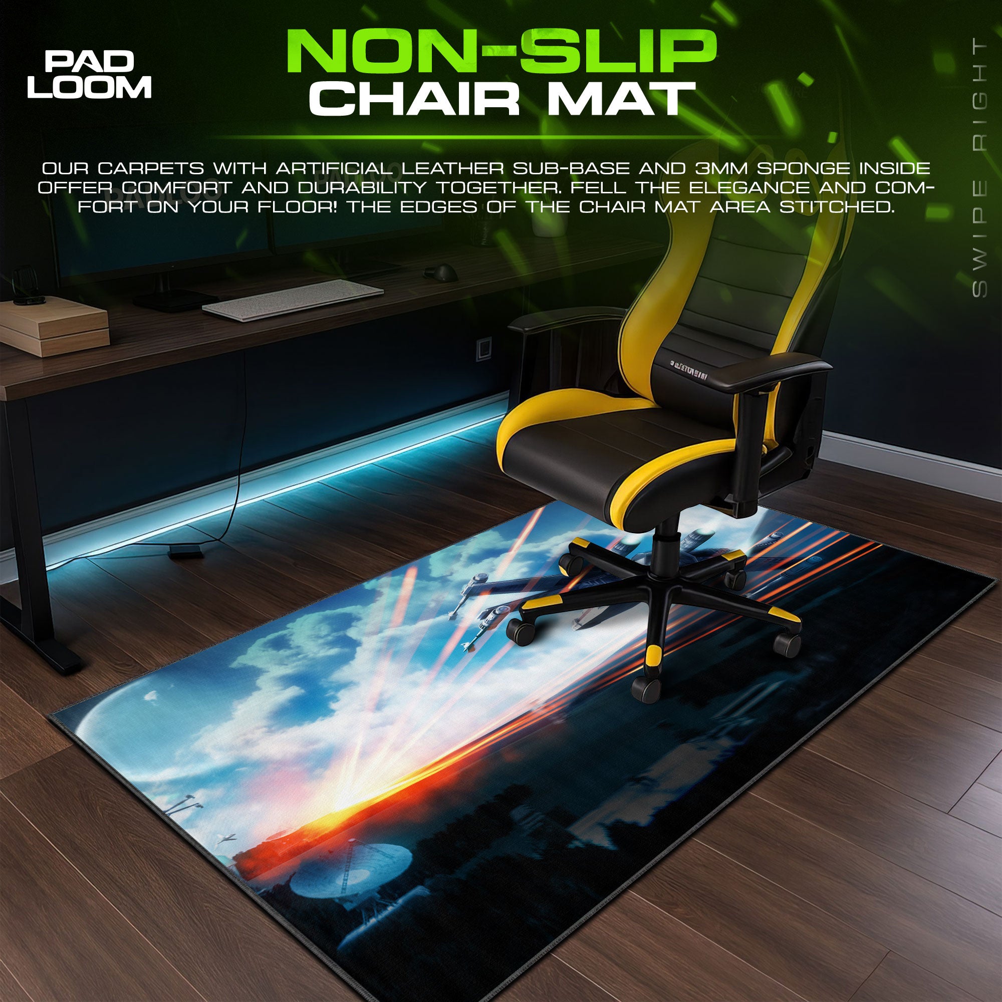 Star Wars Starfighter Battle Mauspad, Sci-Fi Gamer Schreibtischmatte