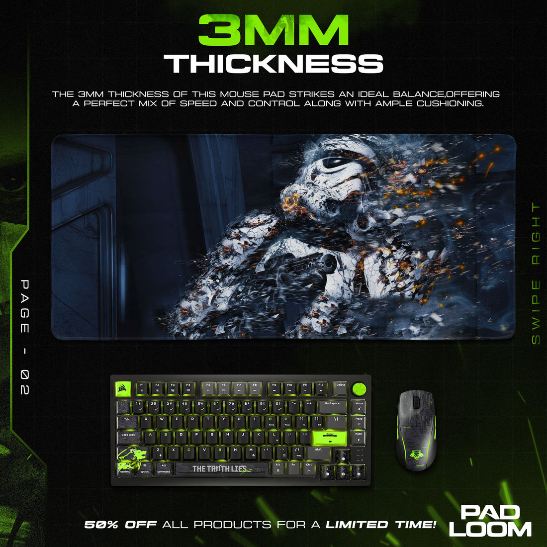 Star Wars Stormtrooper Mouse Pad, Explosive Art Gaming Desk Mat