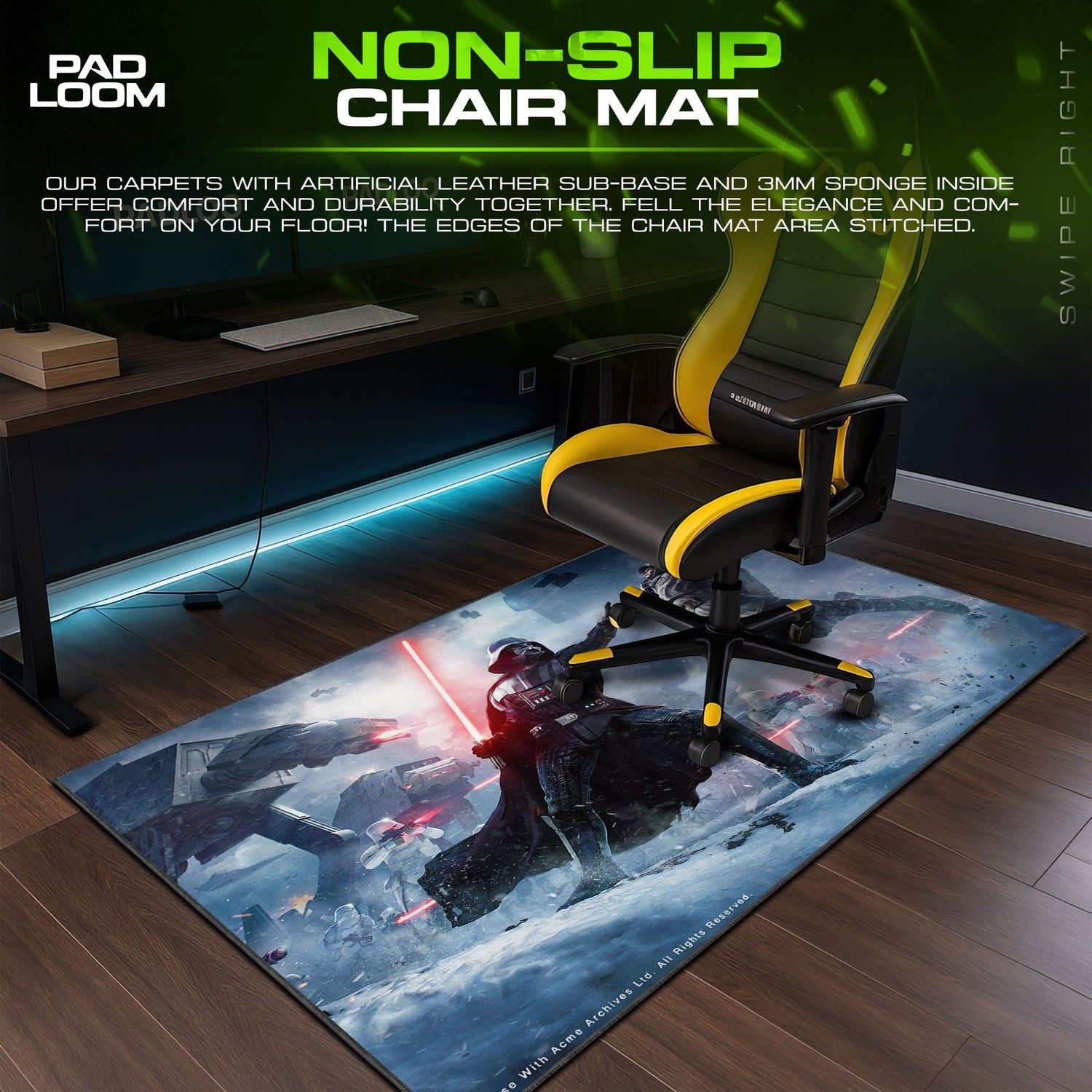 Star Wars Vader Battle Mouse Pad, Sci-Fi Desk Mat Padloom