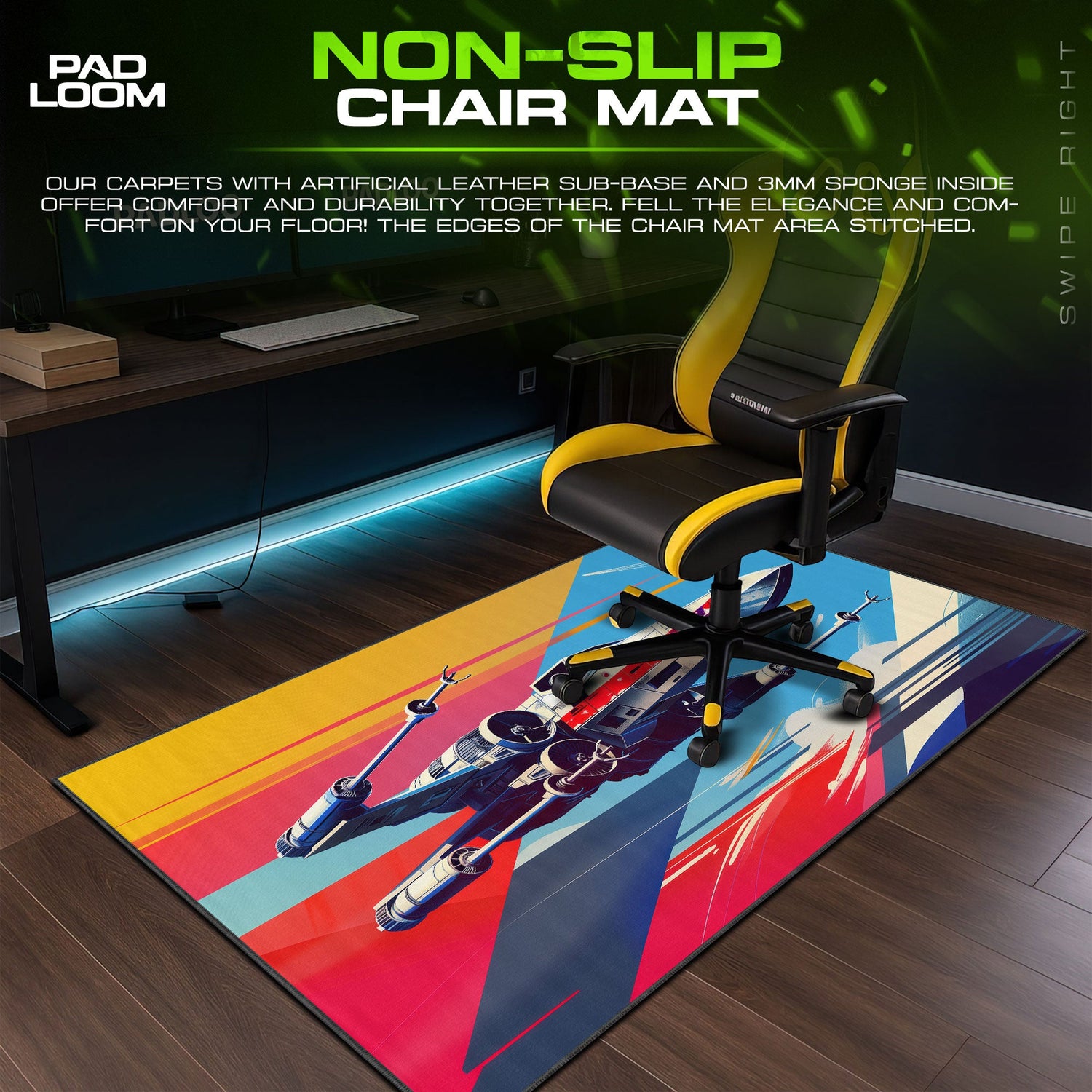 Star Wars X-Wing Mouse Pad, Retro Fighter Gaming Desk Mat Padloom