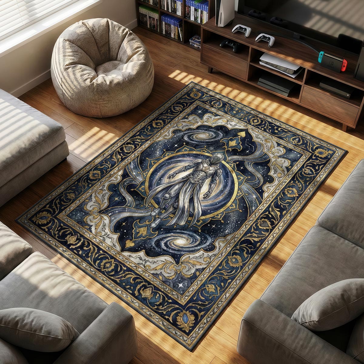 Starborn Ascension themed area rug for home decor fans