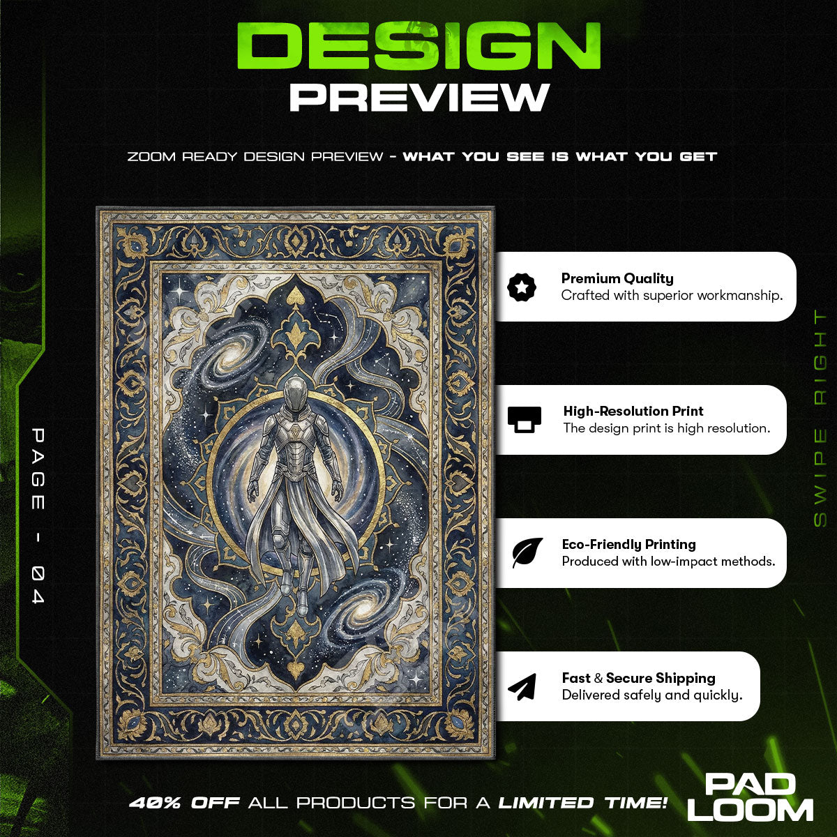 Chair character design printed on rug