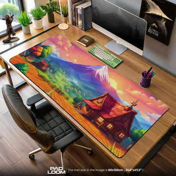 Stardew Valley Farmhouse Mouse Pad, Game Art Gaming Desk Mat