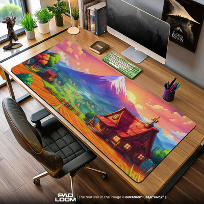Stardew Valley Farmhouse Mouse Pad, Game Art Gaming Desk Mat