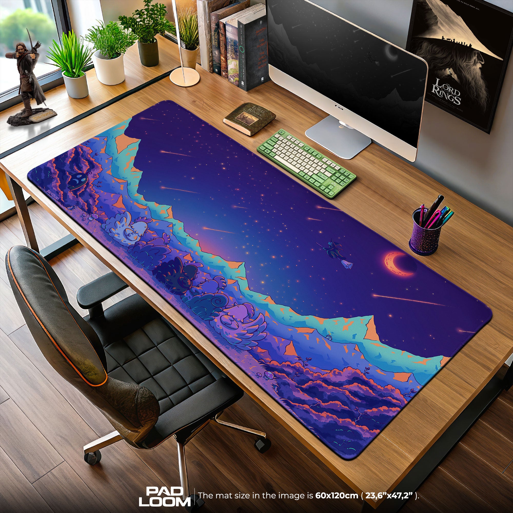 Stardew Valley Night Sky Mouse Pad, Cozy Pixel Gaming Desk Mat