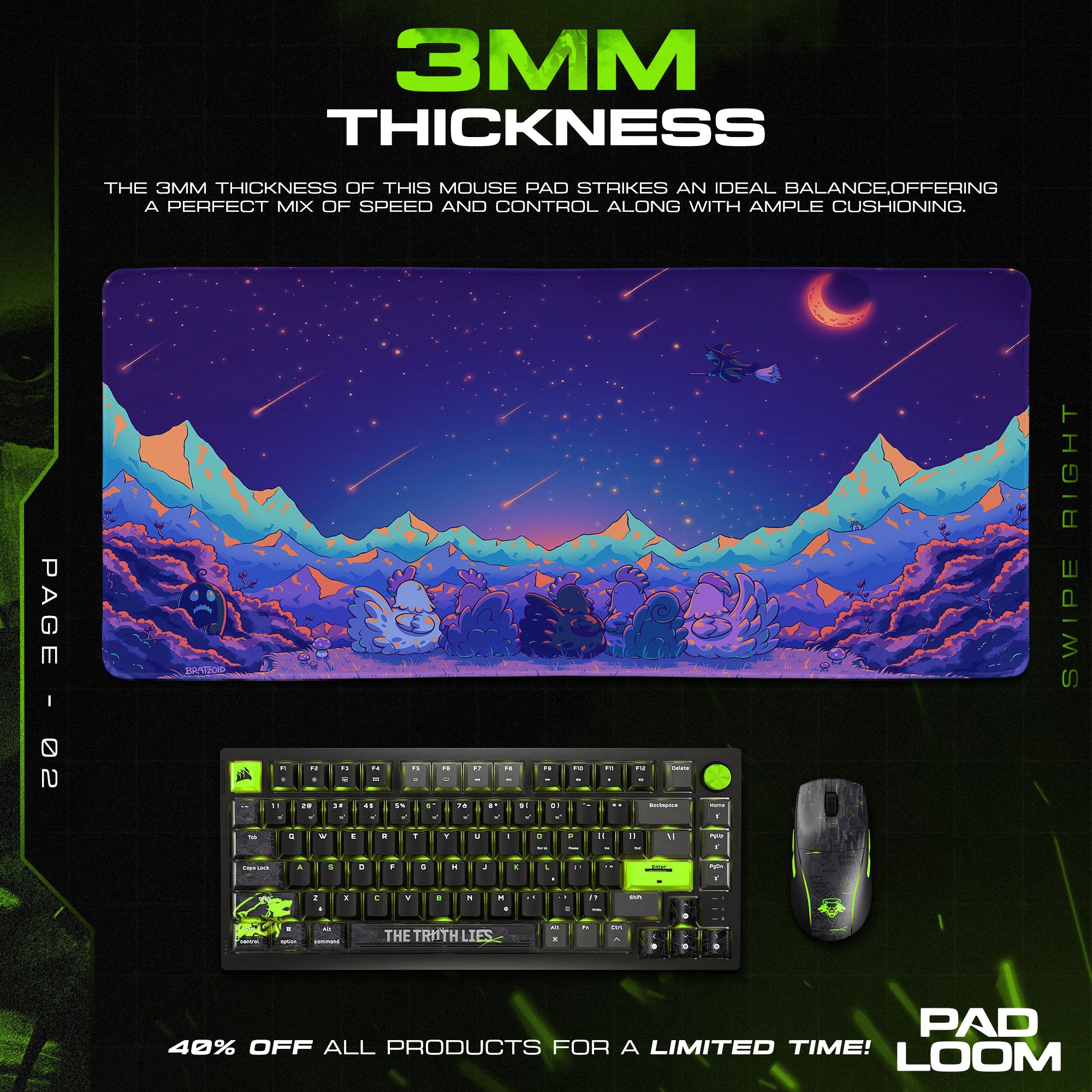 Stardew Valley Night Sky Mouse Pad, Cozy Pixel Gaming Desk Mat