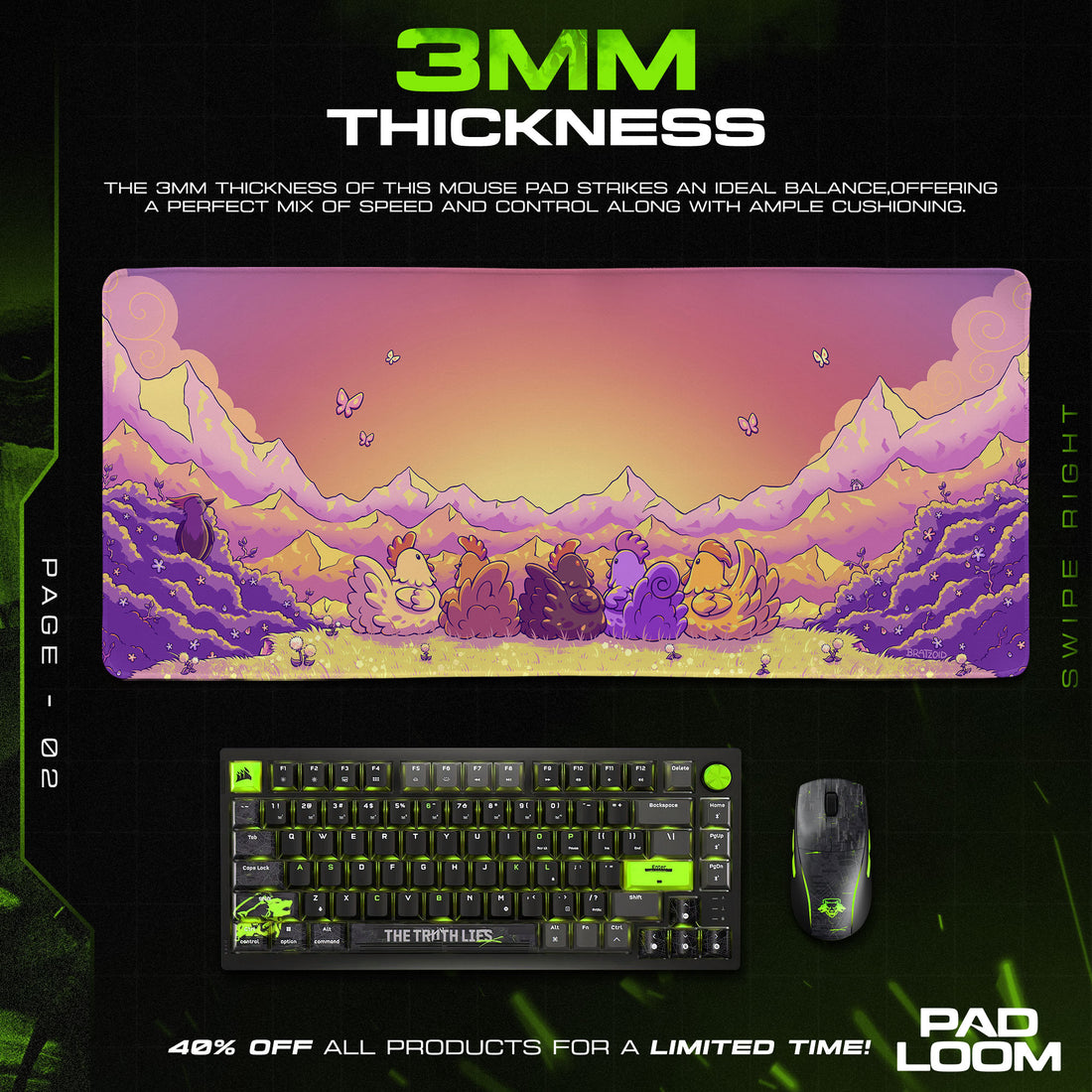 Stardew Valley Sunrise Mouse Pad, Peaceful Farm Gaming Desk Mat