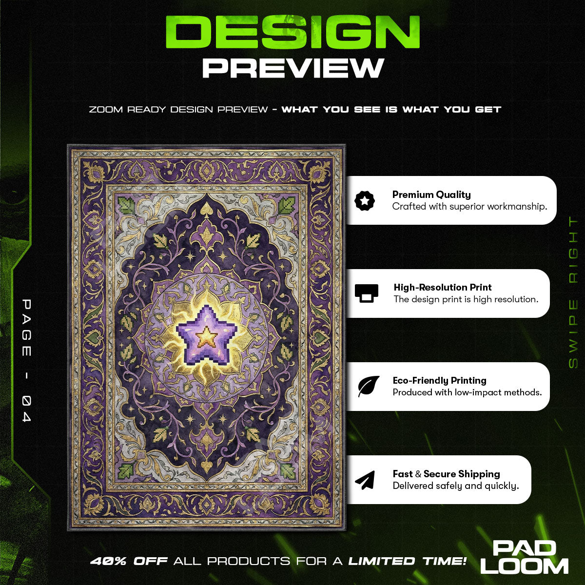 Chair character design printed on rug