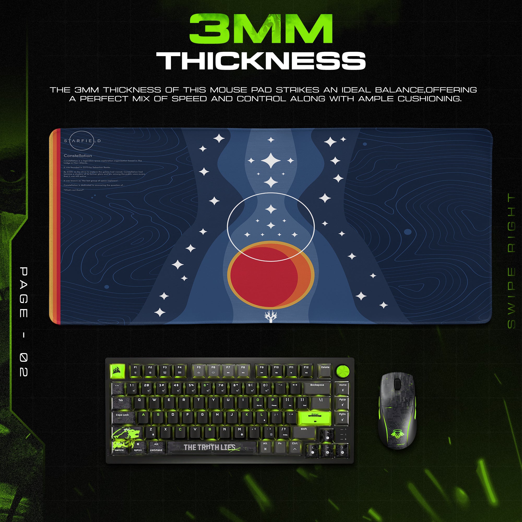 Starfield Constellation Mouse Pad – Galaxy Desk Mat
