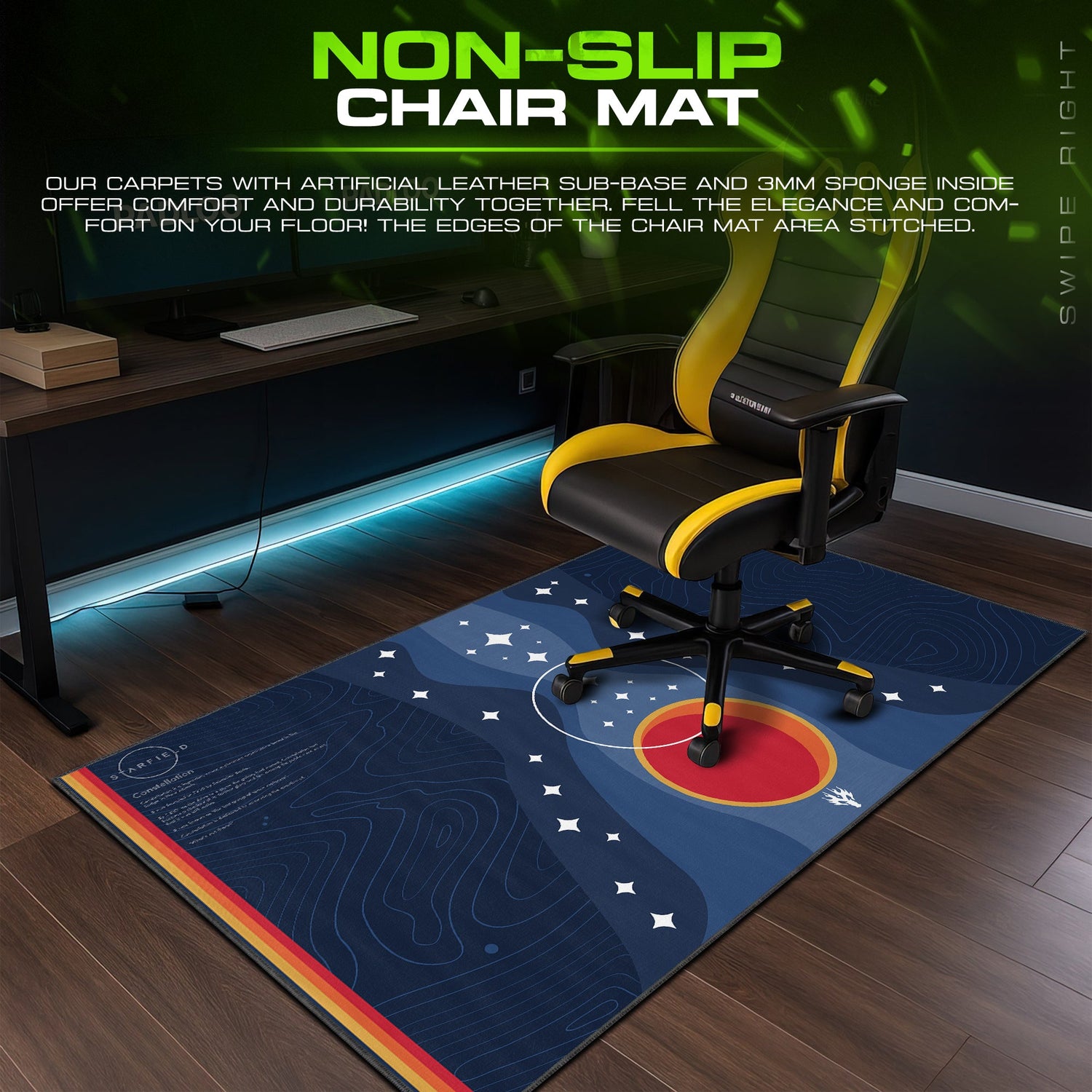Starfield Constellation Mouse Pad – Galaxy Desk Mat Padloom
