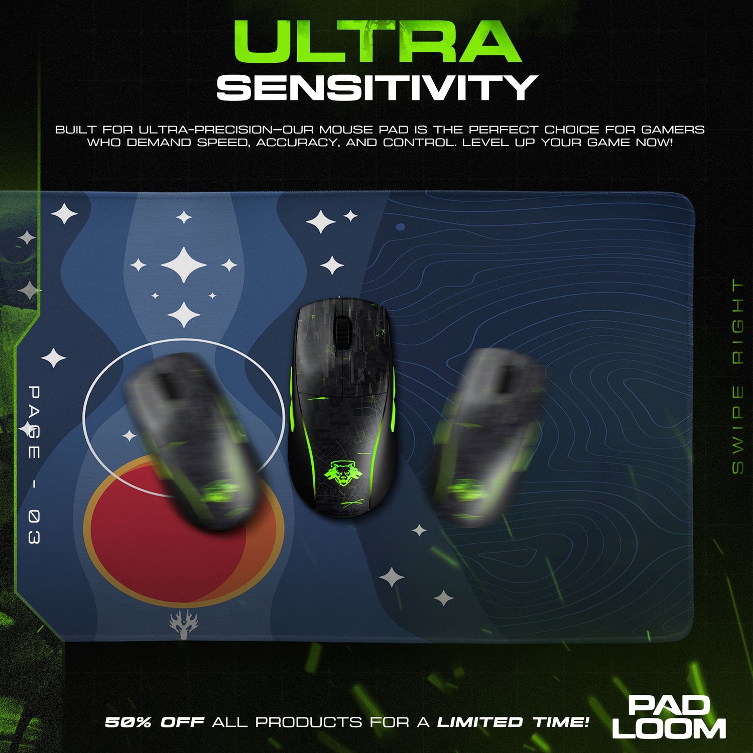 Starfield Constellation Mouse Pad, Sci-Fi Gaming Desk Mat Padloom