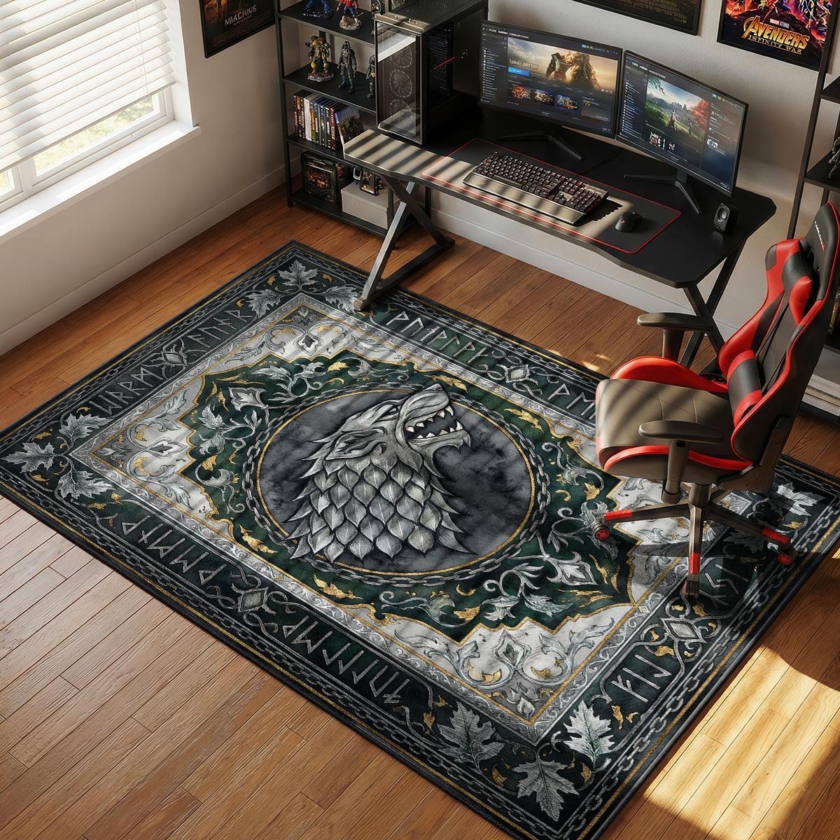 Stark Direwolf Winter Game Thrones Room rug — main product view