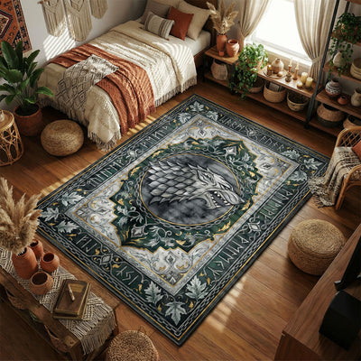 Stark Direwolf Winter Rug - Game of Thrones Room Mat