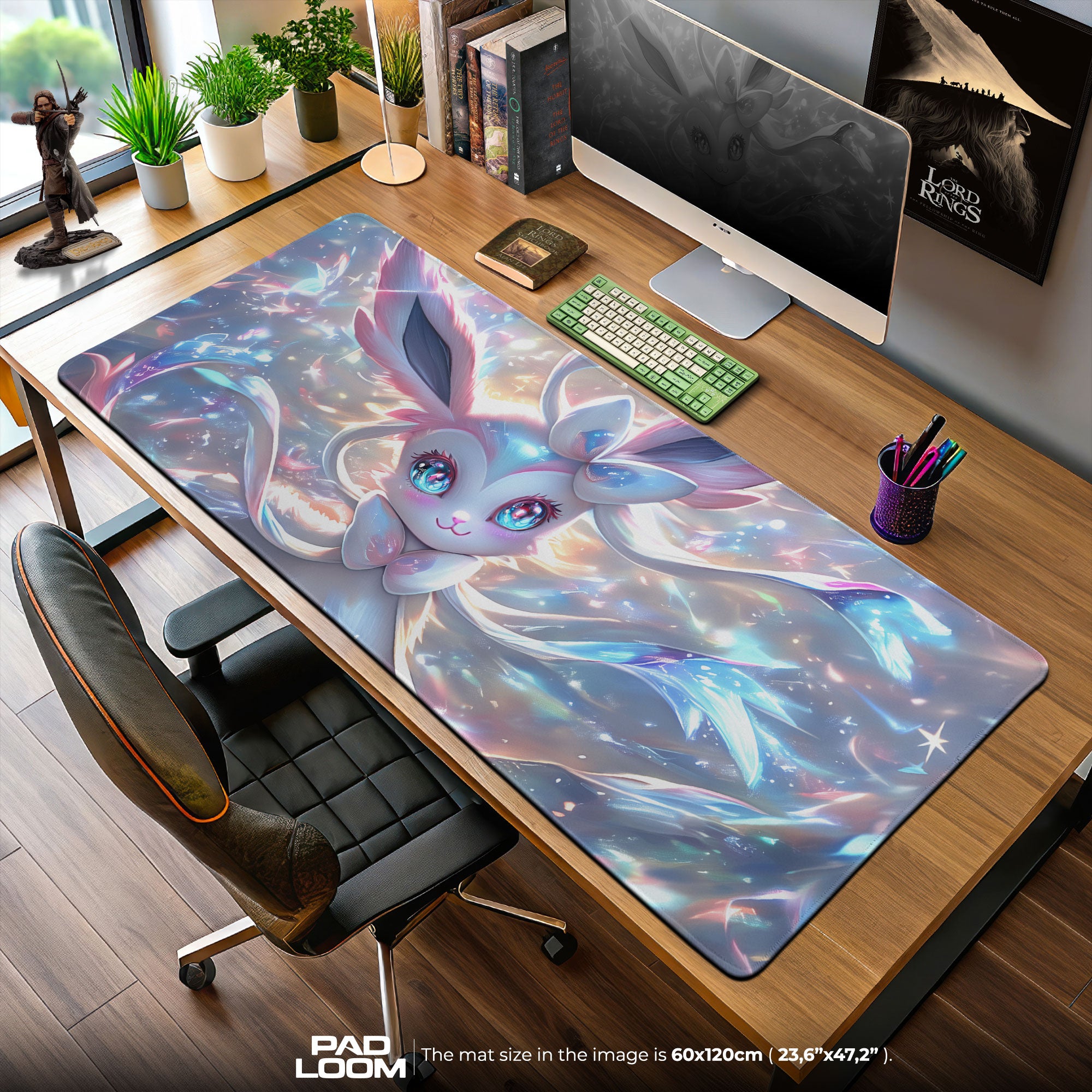 Starlight Sylveon Mouse Pad, Fairy Pokémon Gaming Desk Mat