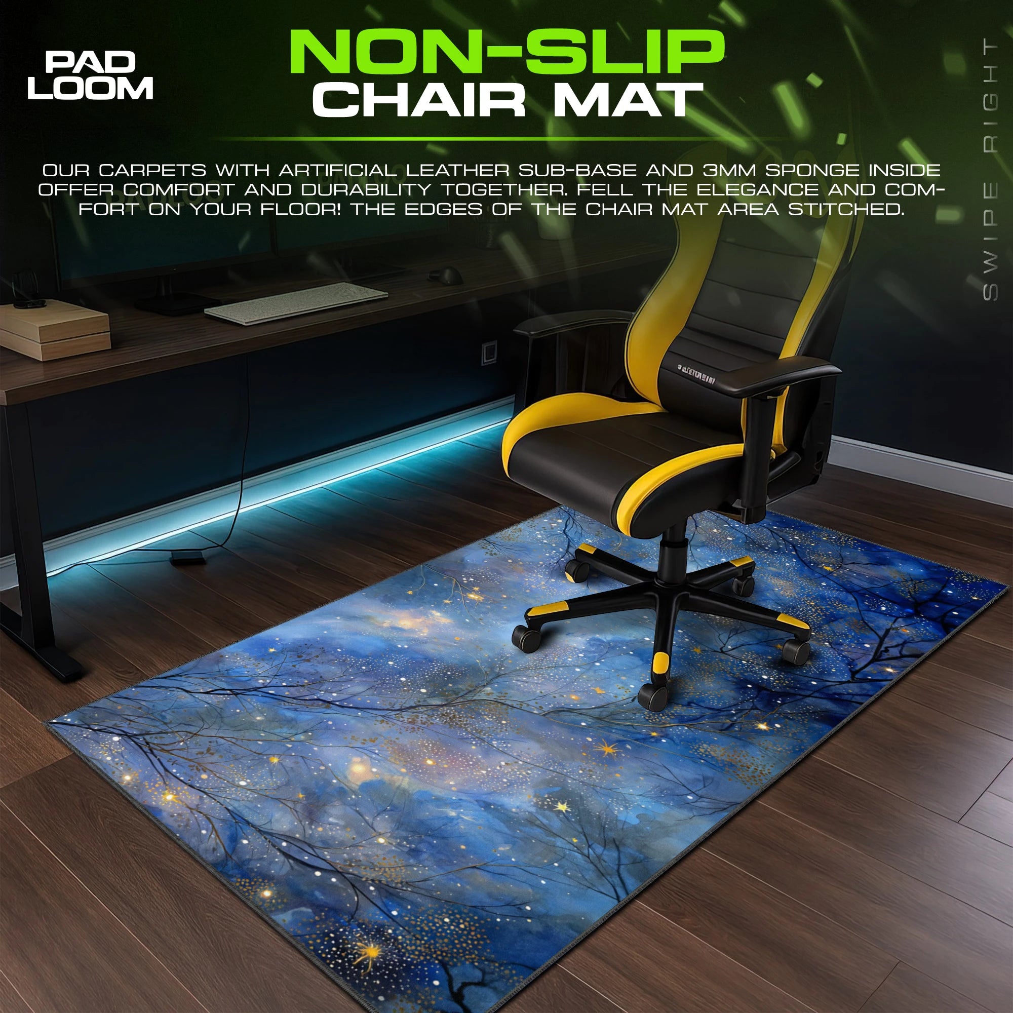 Starlit Branches Mouse Pad - Abstract Desk Mat