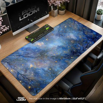 Starlit Branches Mouse Pad - Abstract Desk Mat