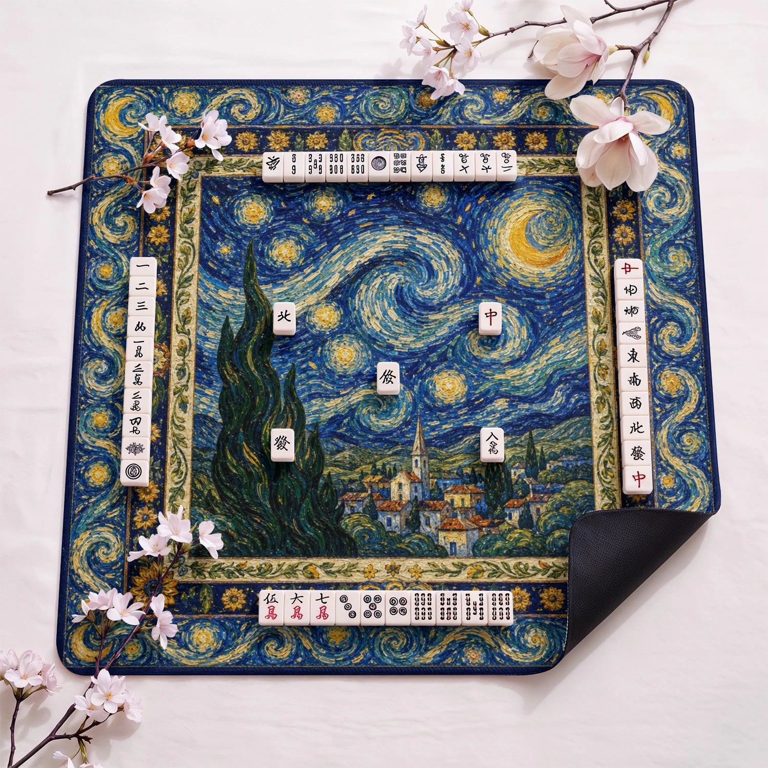 Starry Night Mahjong Mat - Mah Jongg Mat