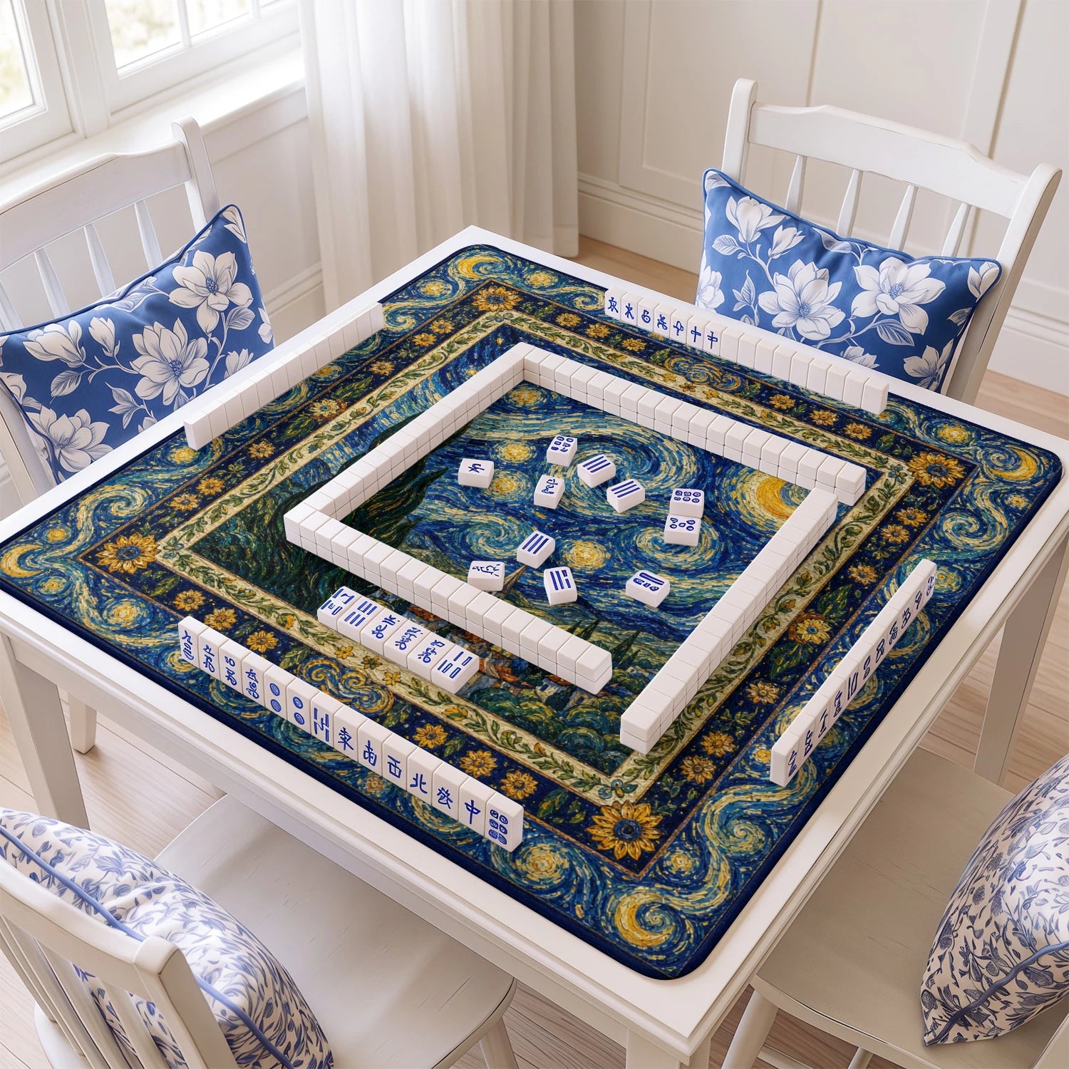 Starry Night Mahjong Mat - Mah Jongg Mat