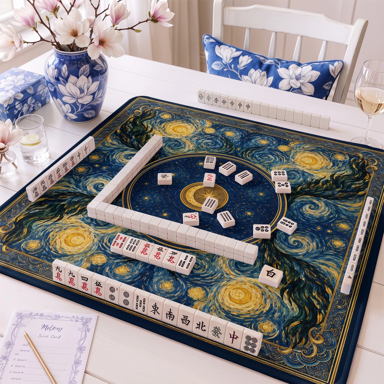 Starry Night mahjong mat – M (60x60 cm) and L (81x81 cm) sizes